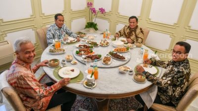 Kompak Pakai Batik, Momen Jokowi Makan Siang Bareng 3 Capres di tempat tempat Istana